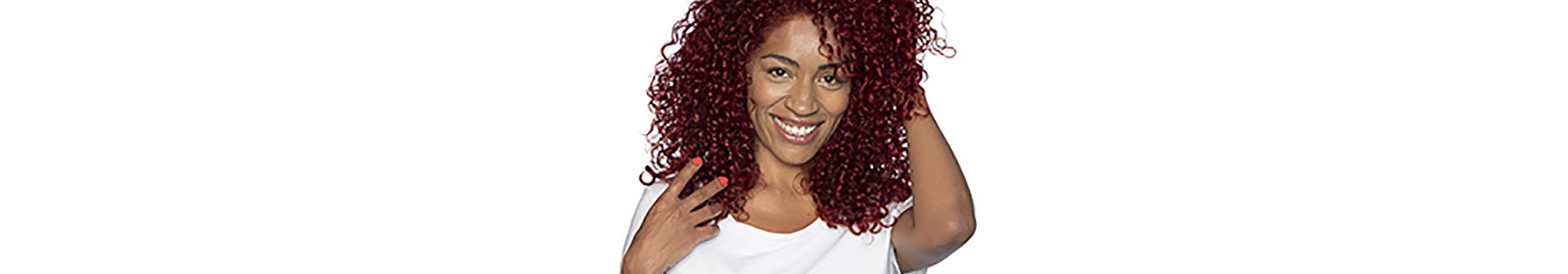 Curly bright red hair