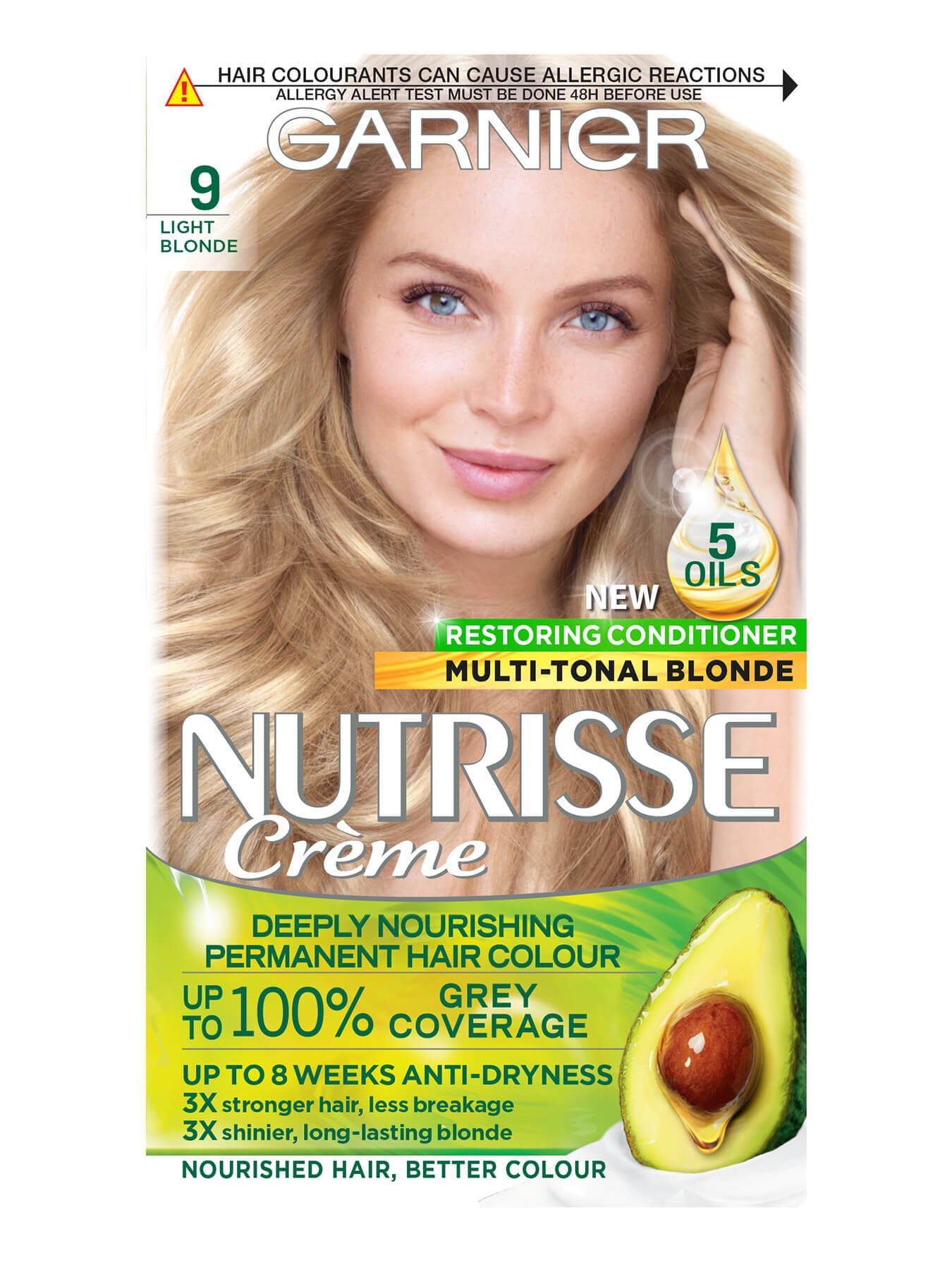 Garnier Nutrisse Creme Permanent Hair Dye Light Blonde 9