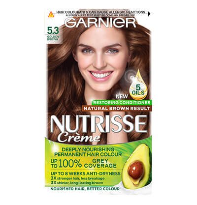 Garnier Nutrisse Creme Permanent Hair Dye Golden Brown 5.3
