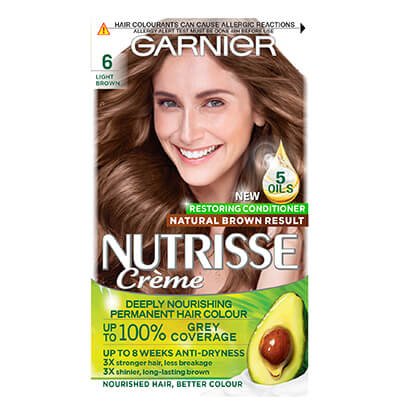 Garnier Nutrisse Creme Permanent Hair Dye Light Brown 6