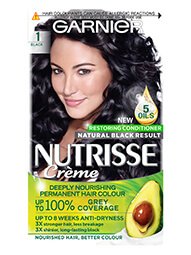 Garnier Nutrisse Creme Permanent Hair Dye Black 1