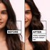 Brown hair before and after using Garnier Grape Moisture conditioner