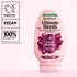 Garnier Grape Moisture conditioner with vegan, cruelty-free and recycled bottle icons