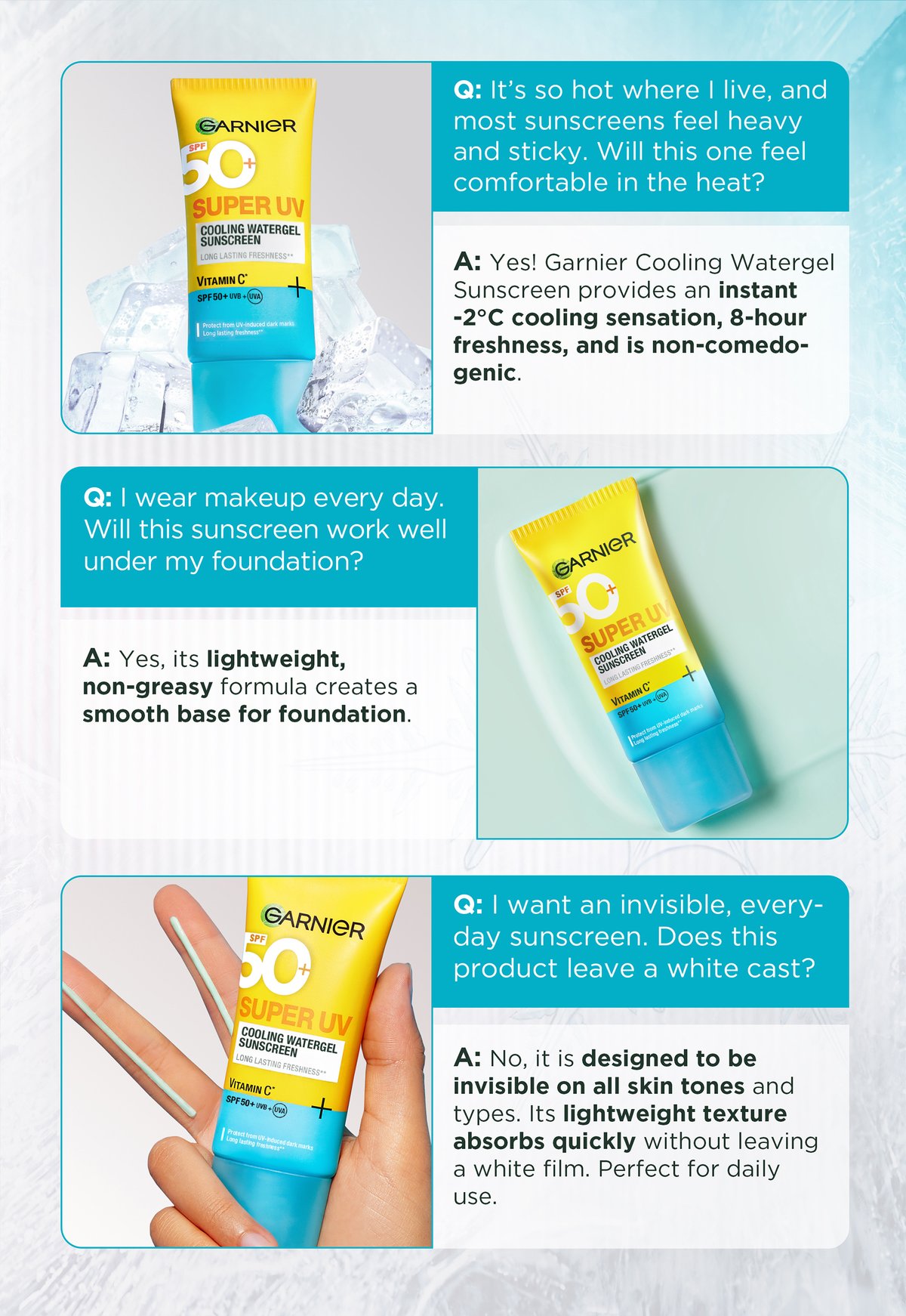 Super UV Cooling Watergel Sunscreen Vit C 30ml | Skin Active | Garnier