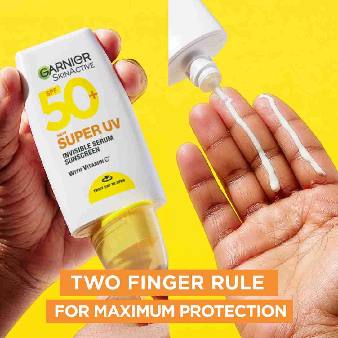  SuperUV Invisible Serum Sunscreen Vitamin C two finger rule
